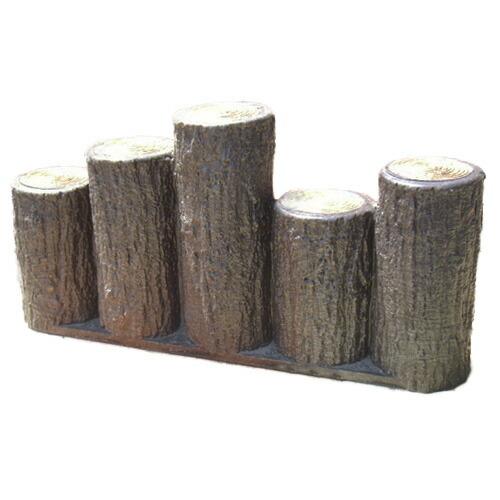 5個 プラ擬木 はなえ80 200乱 5連 乱杭 庭 花壇縁石 サンポリ 代引不可 | 