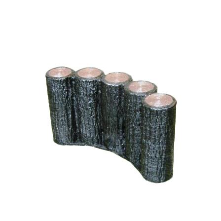 5個 プラ擬木 はなえ80R 200平 5連 連結 庭 花壇縁石 サンポリ 代引不可 | 