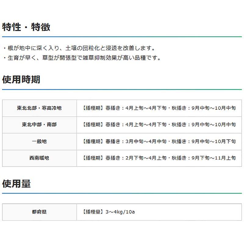 種 10kg マンモスイタリアンB (ビリケン) イタリアンライグラス 緑肥 イネ科作物 雪印種苗 米S 代引不可 (登録品種名:ビリケン) |  | 01