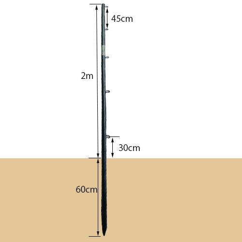 10本 新案 ネット支柱20 かぶせ式 2m 防風 猪 防虫 園芸ネット 支柱 福N 個人宅配送不可 代引不可 |  | 01