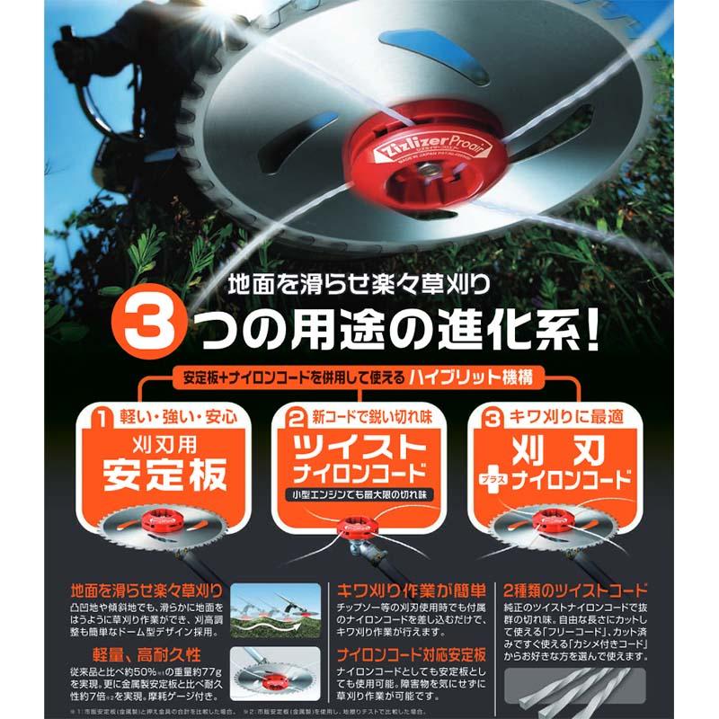 ジズライザープロエアー ZAT-H24C 安定板+ナイロンコード 草刈り機用部品 ジズライザー 草刈り機 ナイロンコード 三冨 DZ |  | 01