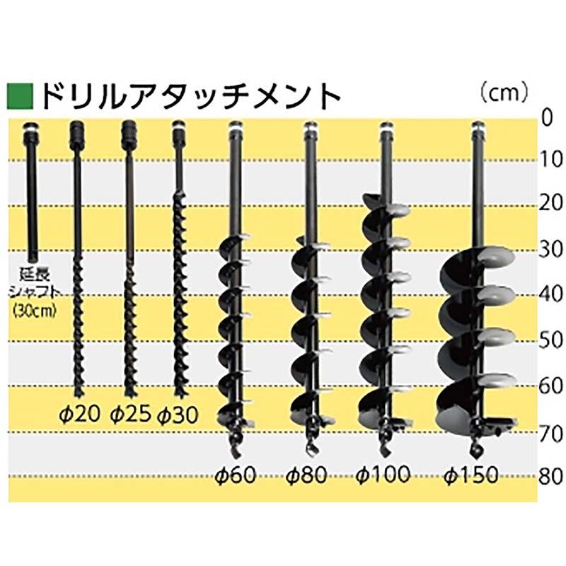 ドリルのみ 直径25×620 AG950E用 穴掘機 オーガー カーツ カ施 代引不可｜plusys｜02