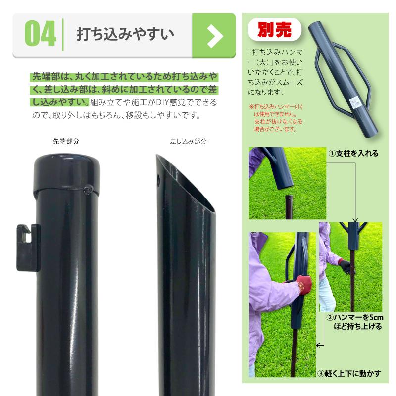 黒 アニマルフェンス セット 1.0×20m (フェンス1巻・支柱11本) ブラック 害獣 防獣 イノシシ 猪 対策 太陽光発電 フェンス プラスワイズ シN 代引不可 BKF10 | SHINSEI | 07