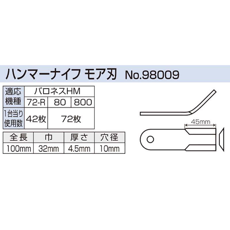 替刃のみ ハンマーナイフ モア刃 98009 共栄社 バロネス HM72 HMA80 HMB80 HM800 アW H |  | 01