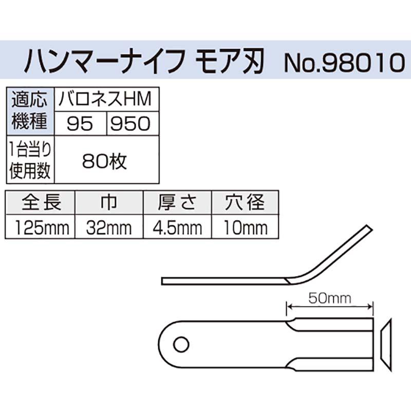 替刃のみ ハンマーナイフ モア刃 98010 バロネス HM95 HMA95 HMB95 HM950 HMA950 HMB950 HMC950 アW H |  | 01