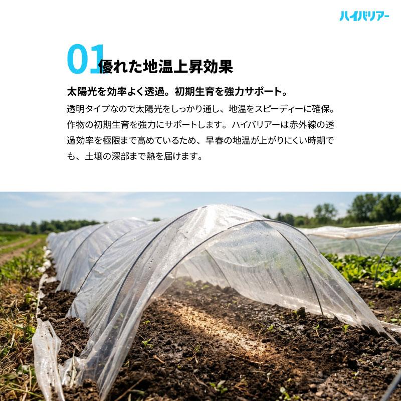 ハイバリアー 透明 厚さ0.02mm×幅180cm×長さ200m クリアマルチ 農業用シート 農業用マルチ 岩谷マテリアル タS DZ |  | 06