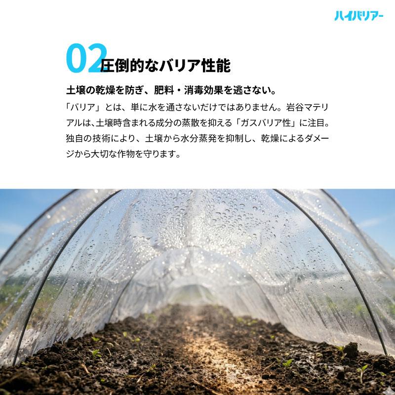 ハイバリアー 透明 厚さ0.02mm×幅210cm×長さ200m クリアマルチ 農業用シート 農業用マルチ 岩谷マテリアル タS DZ |  | 07