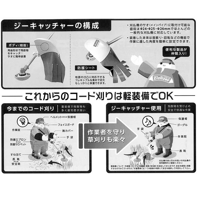 飛散防止カバー ジーキャッチャー ZGT-H200W200D120 ナイロンコード用 北村製作所 白 ホワイト G・CATCHER ジズライザー 草刈り機用部品 除草 三冨 DZ |  | 02