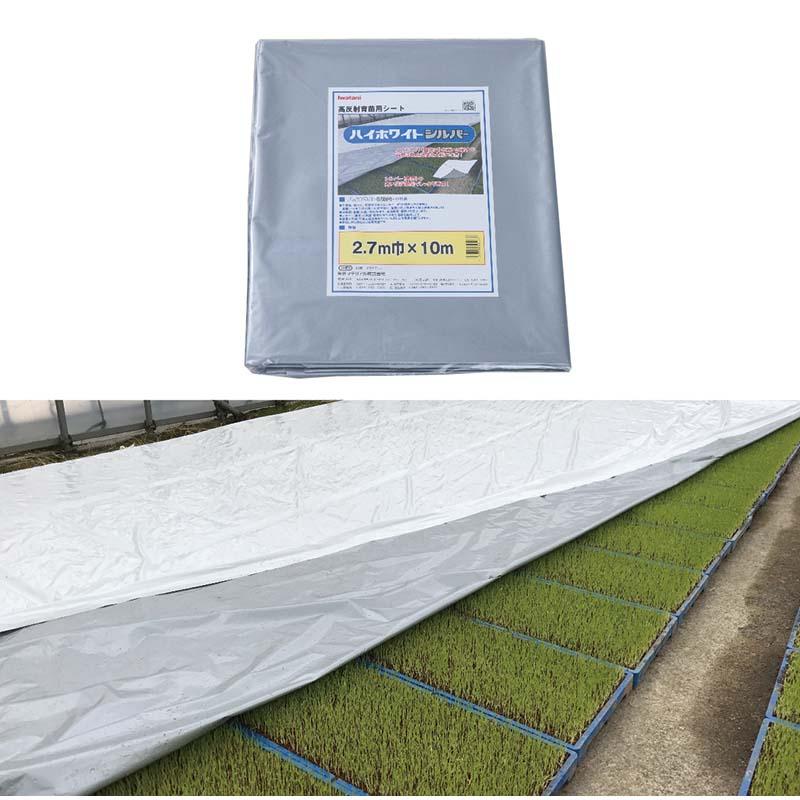ハイホワイトシルバー 2.7×10m たたみ品 育苗用シート 水稲用 苗焼け防止 高反射 保温 地温抑制 夜間 保水性 プール育苗 被覆資材 岩谷マテリアル タS DZ | 