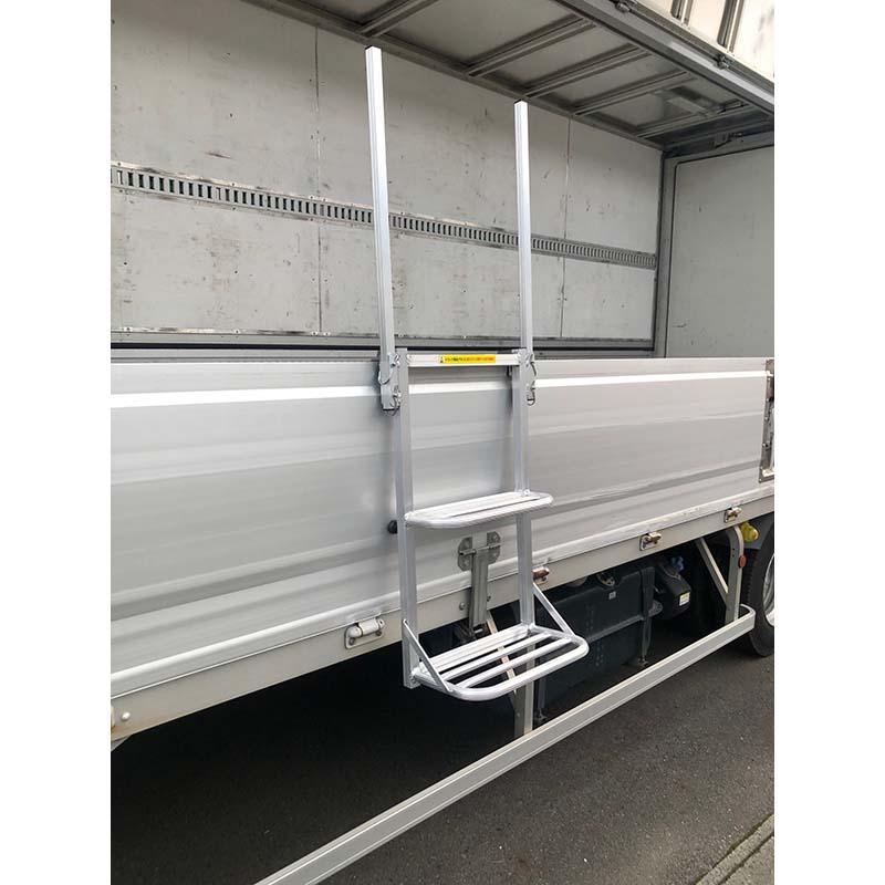 アルミ製 トラック用 荷台はしご ワイドPRO 手すり付き 約80〜144cm×約45cm トラック アルミ 荷台 はしご ステップ ステッパー 簡単設置 シンセイ 代引不可 | SHINSEI | 02