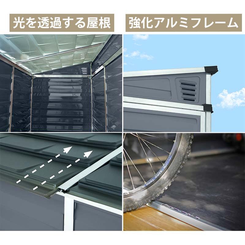 スカイライト ペント W118cm × D175cm ダークグレー 物置 小型 収納庫 屋外 おしゃれ ポリカーボネート ストレージ サイクルポート DIY カノピア Wセ 代引不可 |  | 03