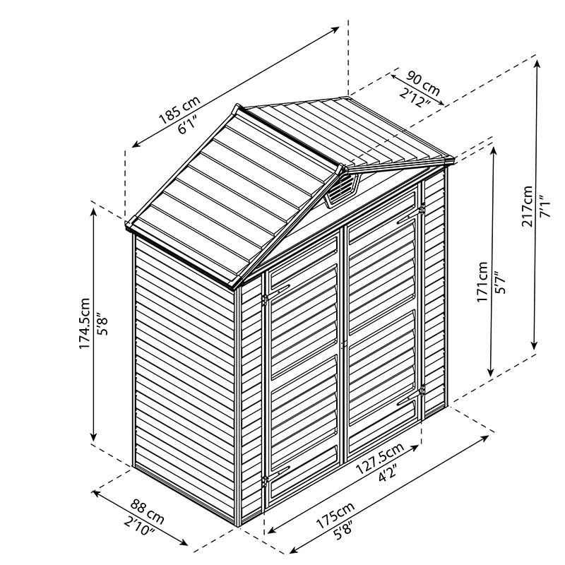 スカイライト 6×3 185cm×90cm ミッドナイトグレー 物置 収納庫 屋外 おしゃれ ポリカーボネート ストレージ サイクルポート DIY カノピア Wセ 代引不可 |  | 01