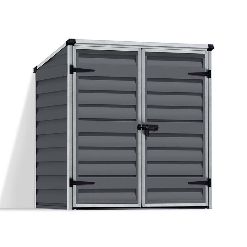 ボイジャー グレー 横幅142×奥行90cm 物置 収納庫 屋外 おしゃれ 大型物置 ポリカーボネート ストレージ サイクルポート DIY カノピア Wセ 代引不可 | 