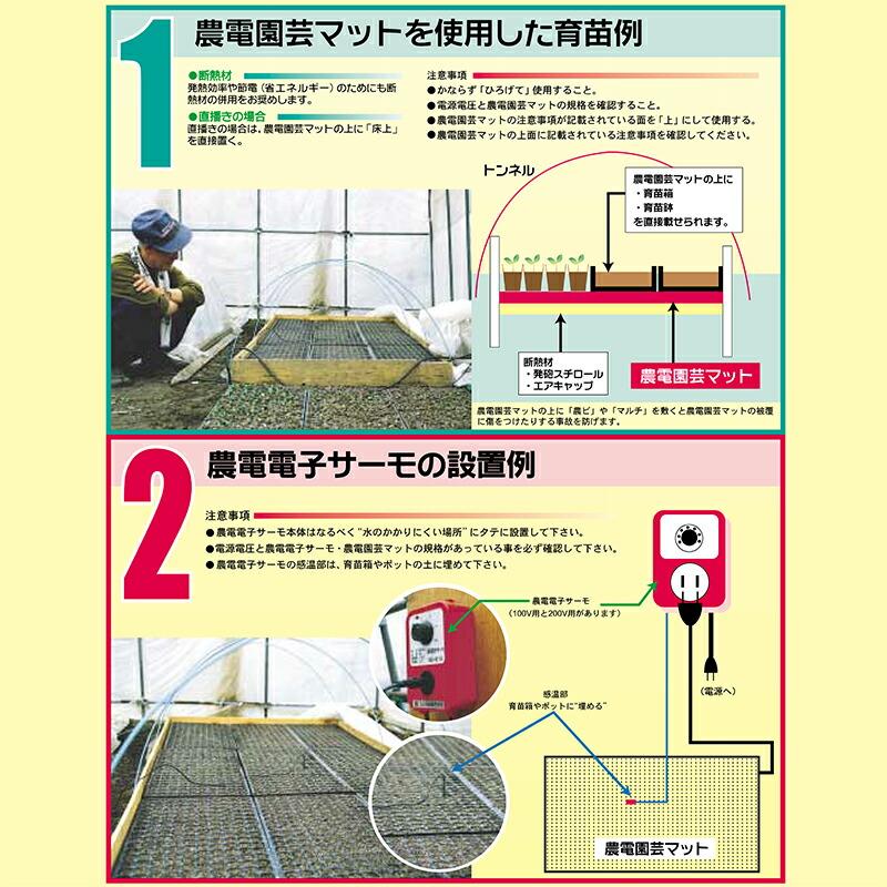 農電マット 1-417 ( 単相100v 500w 1.2×5.0m 2坪 ) ノーデン園芸マット 