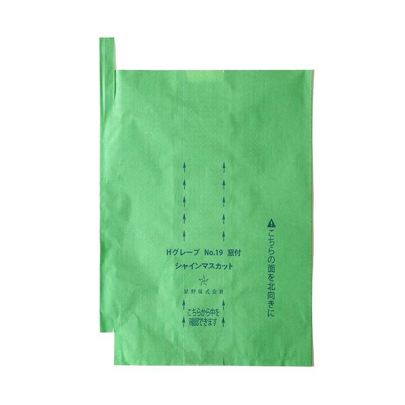 2000枚 果実袋 窓付きシャイン19号 緑 段有 Hグレープ 215×300mm 553825 4582259936546 ブドウ ぶどう用掛袋 星野 代引不可 | 