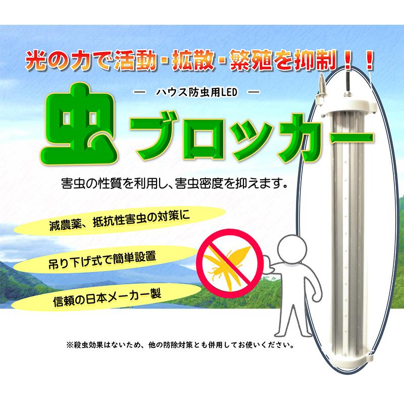 虫ブロッカー 赤 ハウス防虫用LED 単独タイプ アザミウマ類 侵入防止 増殖抑制 行動抑制 ホーグス 代引不可 |  | 01