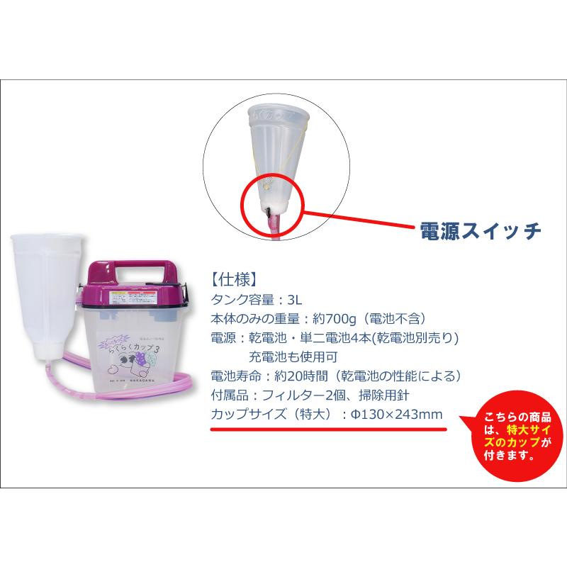 新商品／ らくらくカップ3 特大 ジベレリン 処理器 本体 ぶどう 巨峰