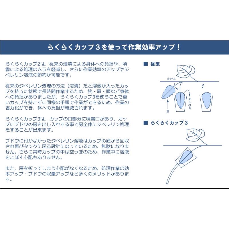 ＼新商品／ らくらくカップ3 大 ジベレリン 処理器 本体 ぶどう 巨峰 マスカット 種なし ジベ処理 機械 散布 噴霧器 ラクラクカップ 中川製作所 タSDZ |  | 04