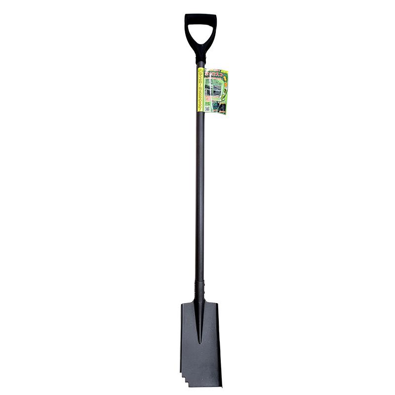 6本 草刈りスコ 1500mm FSS-150 スコップ 縁石草削り 直角 先端刃物付 ギザ刃付 泥草取り 新栄 新E D | 