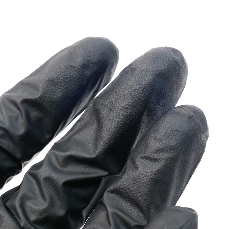 ニトリル手袋 100枚入 FT-382100 ブラック 薄手 指先すべり止め付 ディスポーザー手袋 黒 ニトリルゴム パウダーフリー 防水 耐油 使い捨て カヴァーワーク D |  | 02