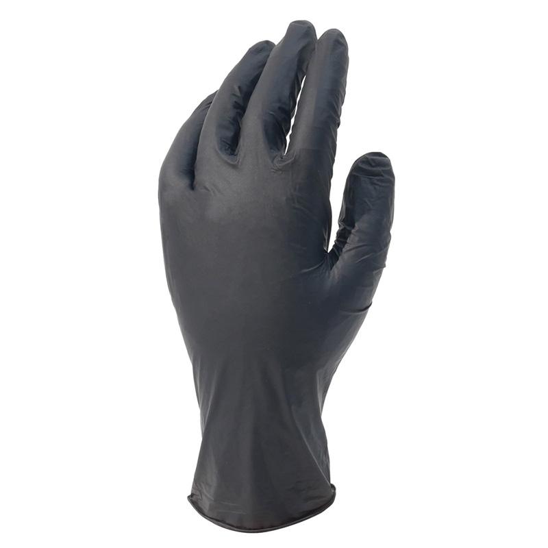 ニトリル手袋 100枚入 FT-382100 ブラック 薄手 指先すべり止め付 ディスポーザー手袋 黒 ニトリルゴム パウダーフリー 防水 耐油 使い捨て カヴァーワーク D |  | 03