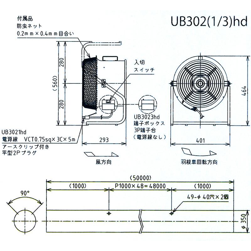プッシュエア UB3021hd 単相100V 穴あきダクト50m フルタ電機 ハウス設備 循環扇 換気ファン ビニールハウス 外気導入 サT DZ |  | 02