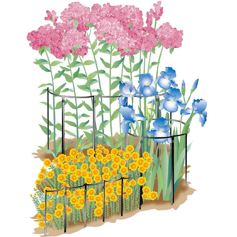 フラワーガード 接続ジョイント付 401-1 (5本1組) 幅12×高さ18×奥3cm 庭 風対策 花ささえ 園芸 支柱 鉢植え プランター ガーデニング 小KD |  | 07