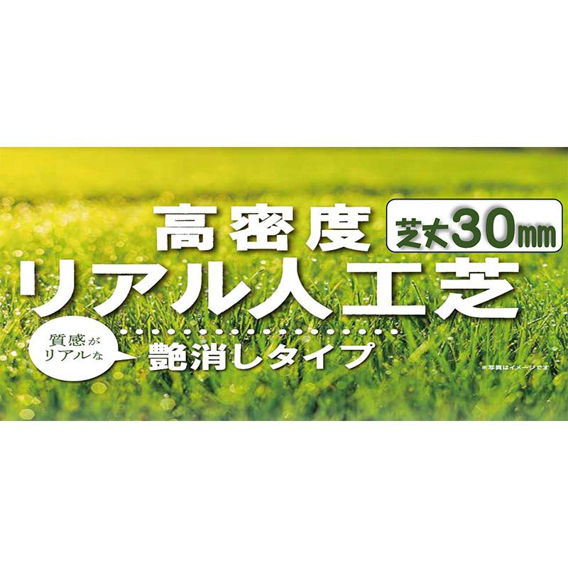 リアル人工芝 1m×10m 芝丈30mm つや消しタイプ シンセイ ナチュラルグリーン 簡単加工 人工芝 芝生 防草 ベランダ 庭 代引不可 | SHINSEI | 02