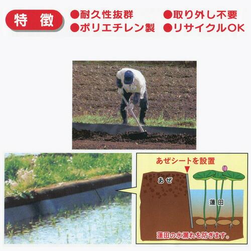 3本 蓮田用 あぜシート アゼガード 巾80cm×長さ10m×厚さ1.5mm エ1 代引不可 |  | 01