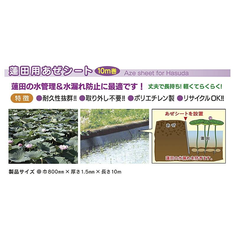 3本 蓮田用 あぜシート アゼガード 巾80cm×長さ10m×厚さ1.5mm エ1 代引不可 |  | 03