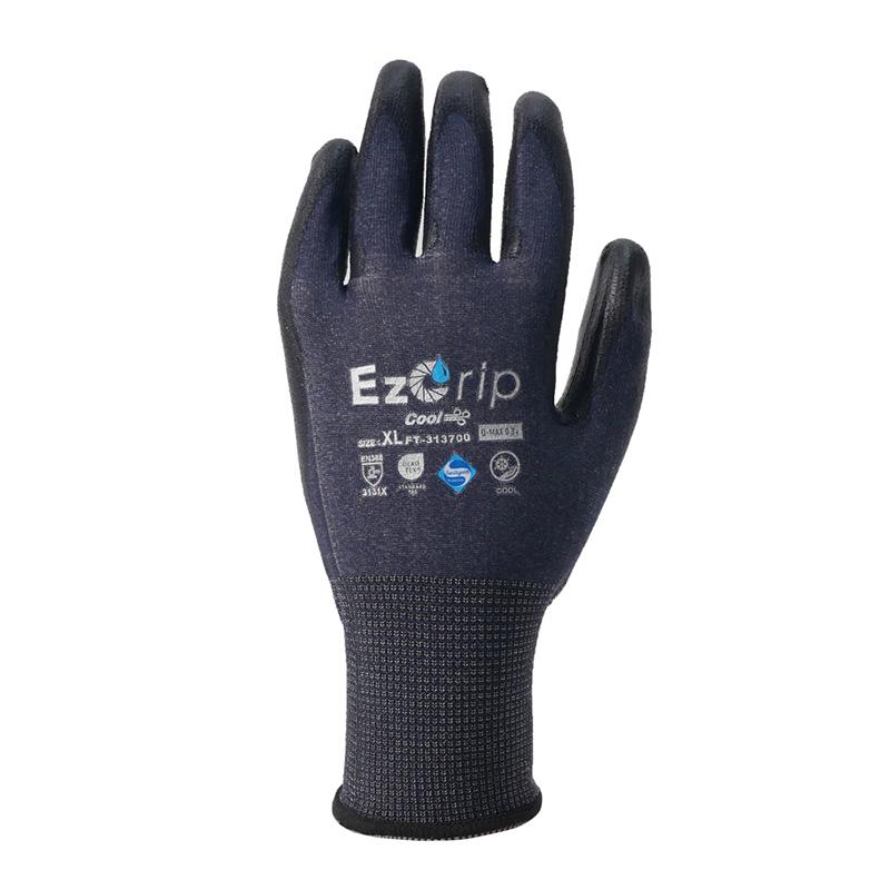 EzGrip COOL サニタイズ加工 FT-313700 カヴァーワーク 背抜き 抗菌抑臭 作業手袋 油作業 冷感グローブ 万能手袋 アウトドア スポーツ D | 