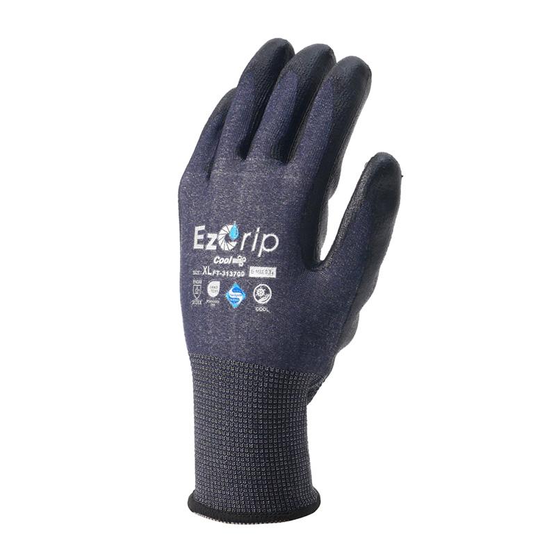 EzGrip COOL サニタイズ加工 FT-313700 カヴァーワーク 背抜き 抗菌抑臭 作業手袋 油作業 冷感グローブ 万能手袋 アウトドア スポーツ D |  | 01