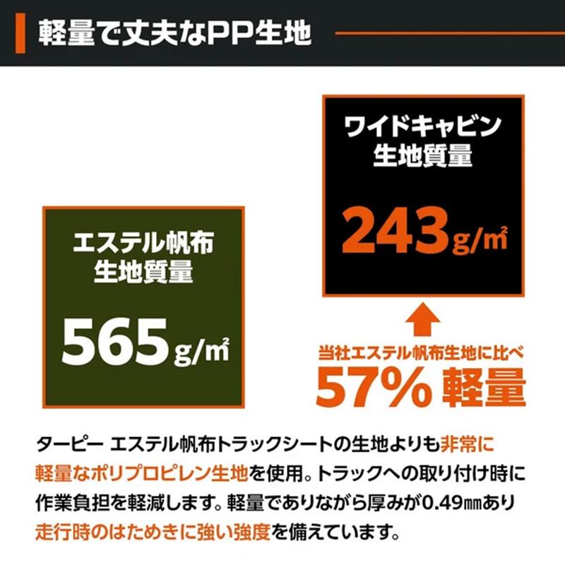 ターピー ワイドキャビントラックシート ODグリーン 萩原工業 1.8×1.9m 台形 ダイハツ ハイゼットジャンボ専用 荷台シート スロープ型 DZ |  | 10
