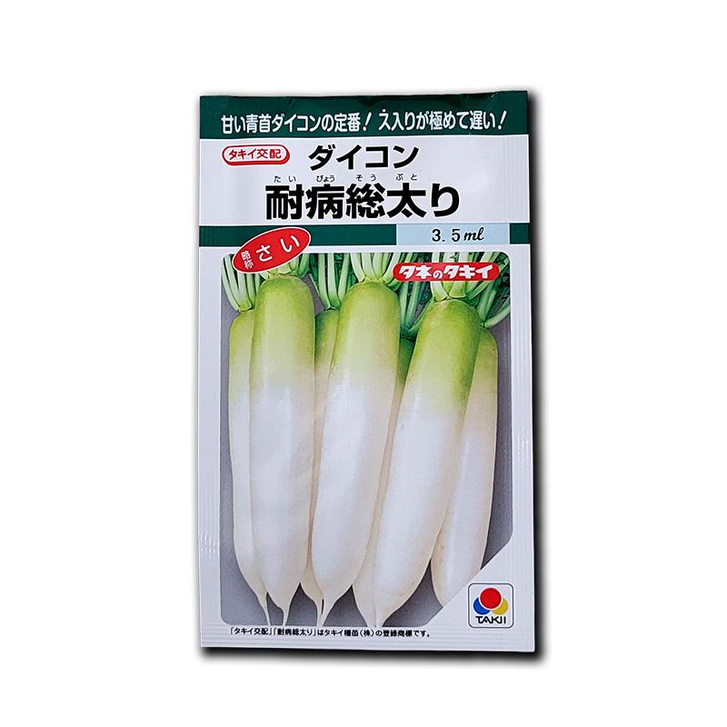 3.5ml 大根 耐病総太り タキイ種苗 タイビョウソウブトリ 大根 ダイコン 種子 栽培 家庭菜園 吉S DZ | 