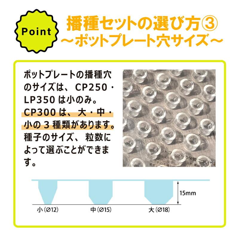 播種5点セット CP300 2 3粒LL-大 チェーンポット用 展開串 土詰ブラシ