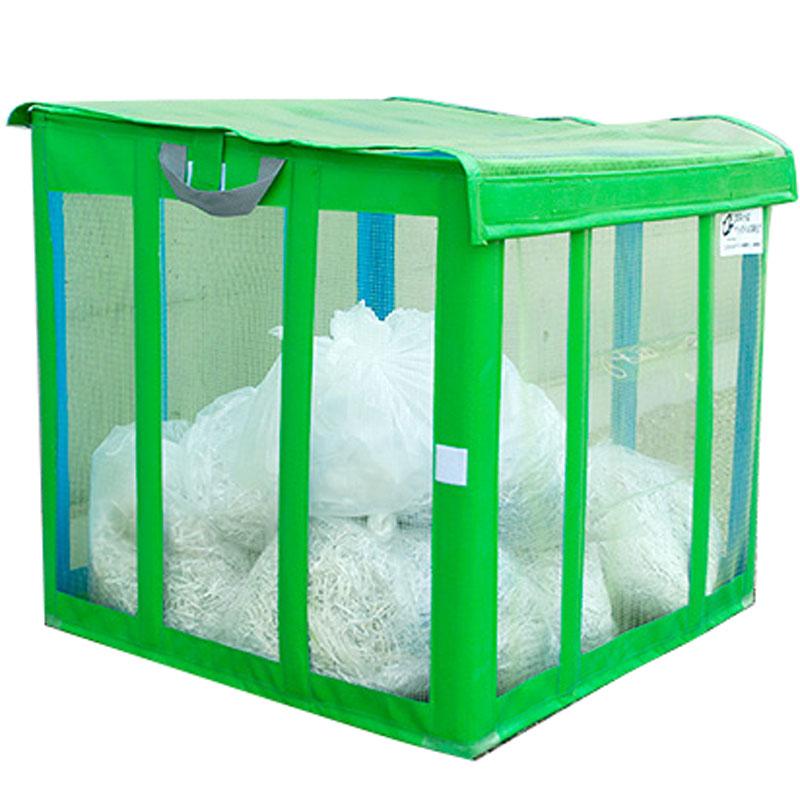 底なし ペタール ストッカー ネット ゴミ 900×600×800mm 目合6mm ライトグリーン 日本マタイ 北海道不可 代引不可 | 