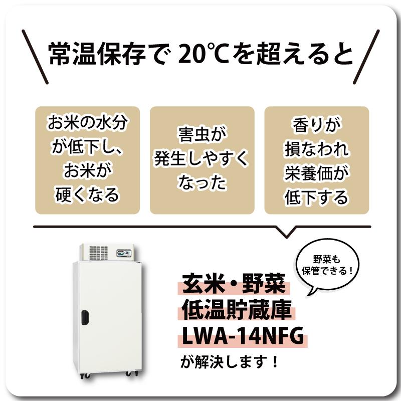 玄米・野菜低温貯蔵庫 アルインコ LWA-14NFG 周囲温度40度対応仕様 設置費込 ノンフロン 玄米30kg/14袋用 保冷庫 害虫対策 カビ対策 北海道不可 代引不可 |  | 01