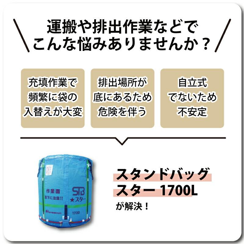 5個 スタンドバッグスター 1700L 1t 一般乾燥機向け 自立式 メッシュ 米 稲刈り 収穫 出荷 運搬 収穫袋 フレコンバッグ 田中産業 シB 個人宅配送不可 代引不可 |  | 01