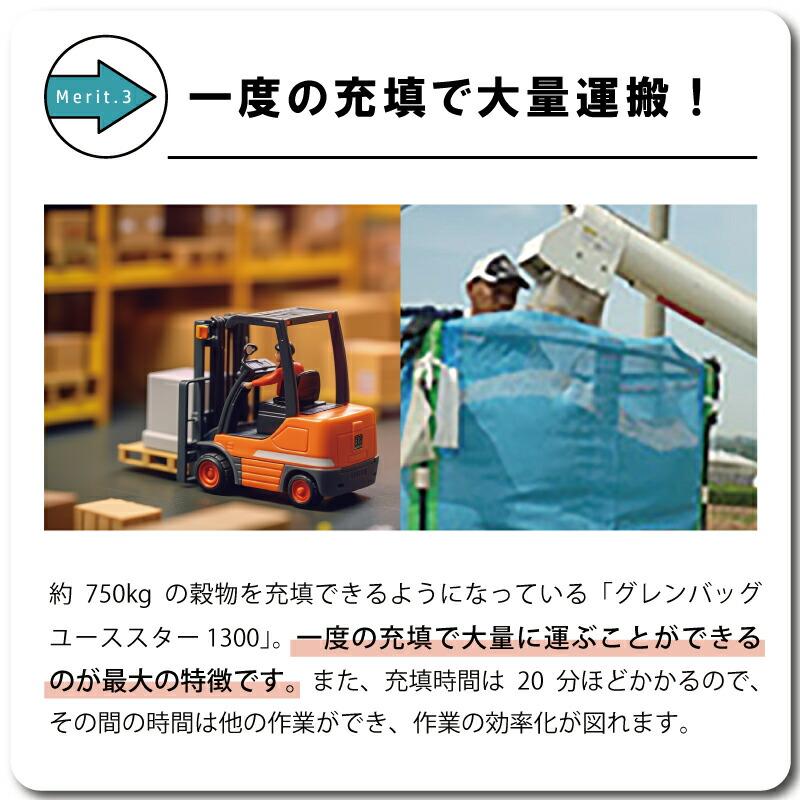 5個 グレンバッグユーススター 1300L 750kg ライスセンター 一般乾燥機 兼用 自立式 米 稲刈り 籾 もみ 麦 大麦 豆 収穫 出荷 移動 フレコン 田中産業 シBDZ |  | 05