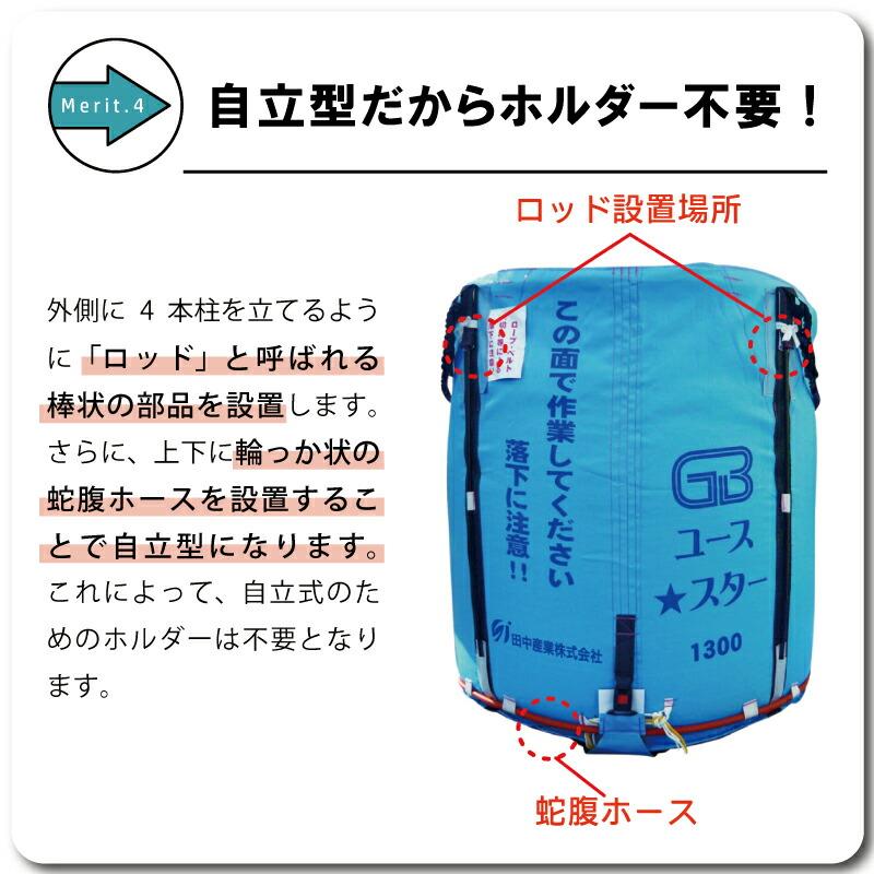 5個 グレンバッグユーススター 1300L 750kg ライスセンター 一般乾燥機 兼用 自立式 米 稲刈り 籾 もみ 麦 大麦 豆 収穫 出荷 移動 フレコン 田中産業 シBDZ |  | 06
