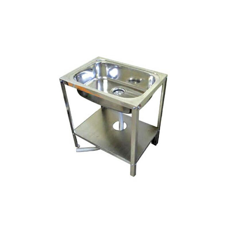 お客様組立商品 ステンレス製 簡易 流し台 ASN-600 簡単組立 アウトドアキッチン キャンプ アオヤギコーポレーション 代引不可 | 