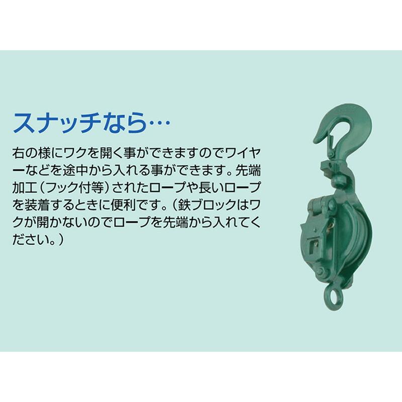 フック型 強力型滑車 二車スナッチ(ベケット付) 100×2S 車径100mm スリーエッチ HHH 代引不可 |  | 02