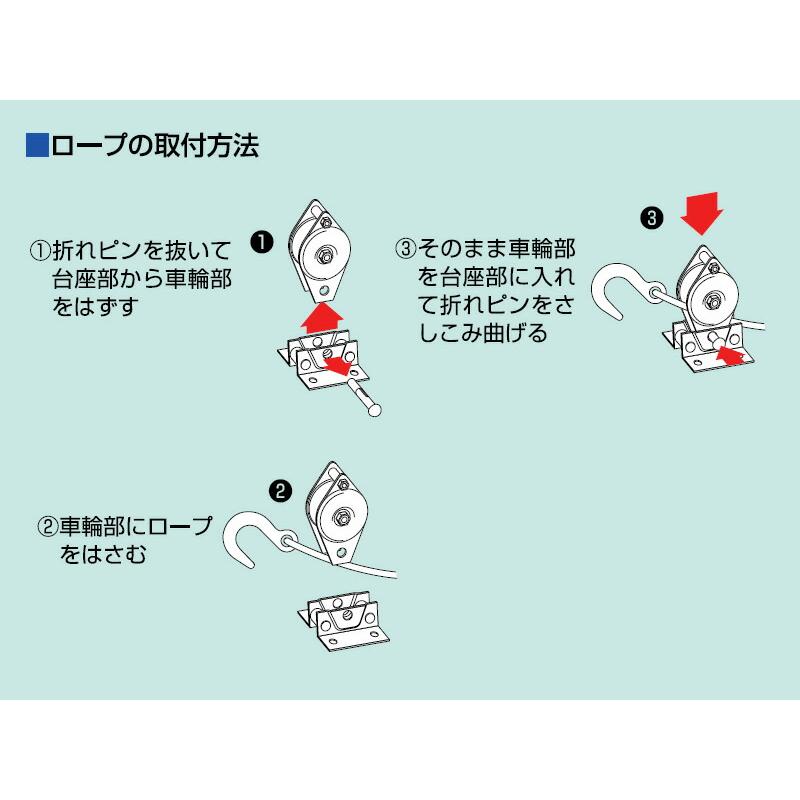 固定滑車たて型分離式(ロープの着脱が簡単) ステンレス 軸受メタル 車数2 TS50×2 車径50mm スリーエッチ HHH 代引不可 |  | 02