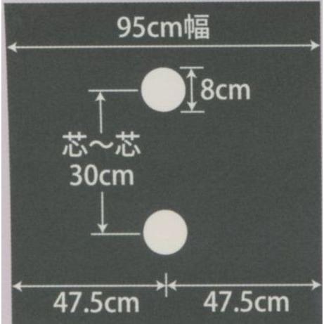 MARSOL かんたん マルチ 黒 0.03mm×95cm×10m 1列 穴径80mm 金TD |  | 01