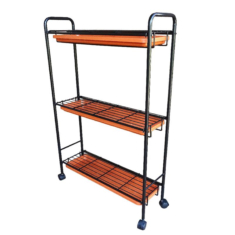 トレー付きフラワースタンド 三段型 No.581 グリーンガーデン 組立式 観葉植物 鉢台 花台 雑貨 インテリア 棚 小KD | 