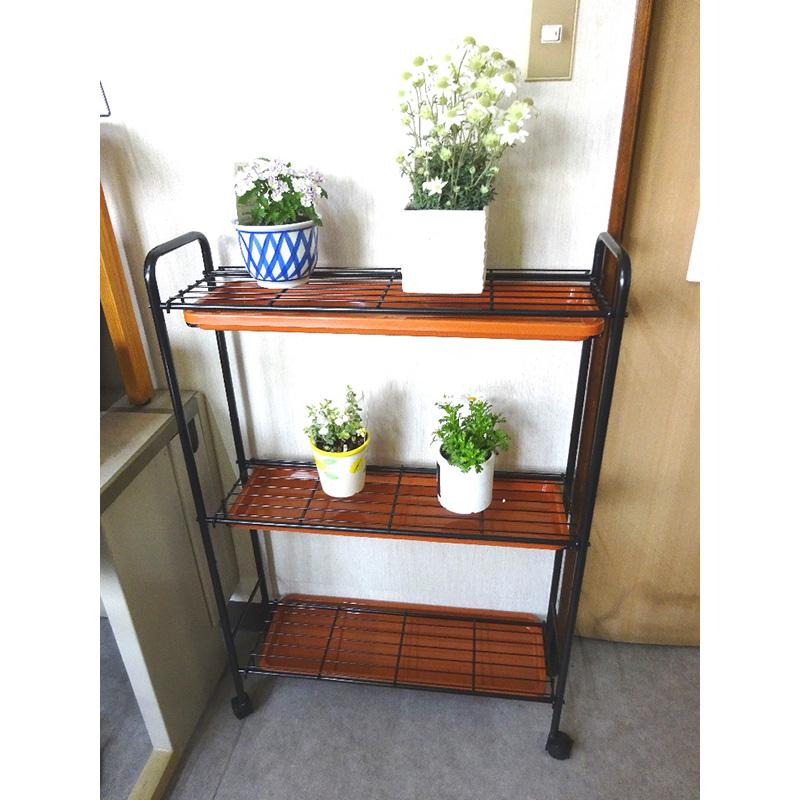 トレー付きフラワースタンド 三段型 No.581 グリーンガーデン 組立式 観葉植物 鉢台 花台 雑貨 インテリア 棚 小KD |  | 02