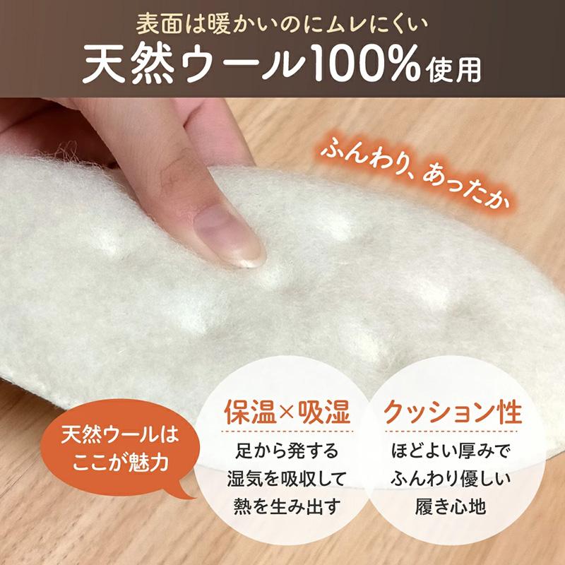 ウールインソール No.106 木原産業 メンズ レディース 大人 クレハロン 中敷き S~LL 暖かい 冷え対策 天然羊毛100％ 防寒 消臭 ムレ ニオイ対策 衝撃吸収 三カD |  | 05