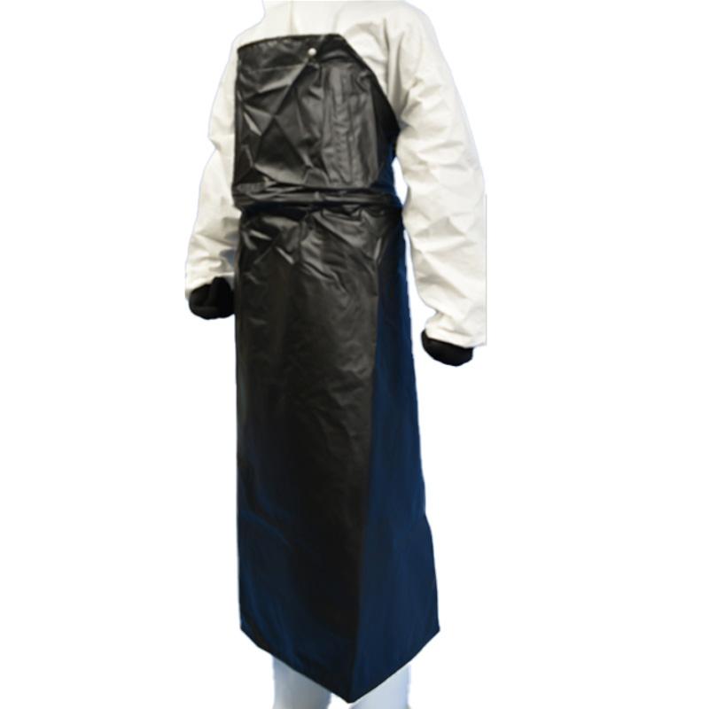 ワンタッチ前掛 胸付 黒 90×115cm 新日本ケミカル 異物 混入 対策 衛生 環境 食品加工 水産業 洗浄作業 新V 代引不可 | 