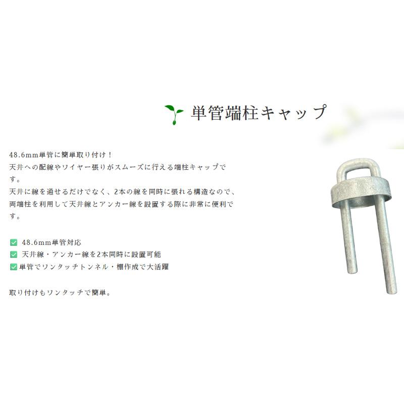 10本 単管端柱キャップ 48.6mm単管に 配線 ワイヤー張り 天井線 アンカー線 2本同時設置可能 ワンタッチ 取付簡単 日亜鋼業 NST 北海道不可 代引不可 |  | 02