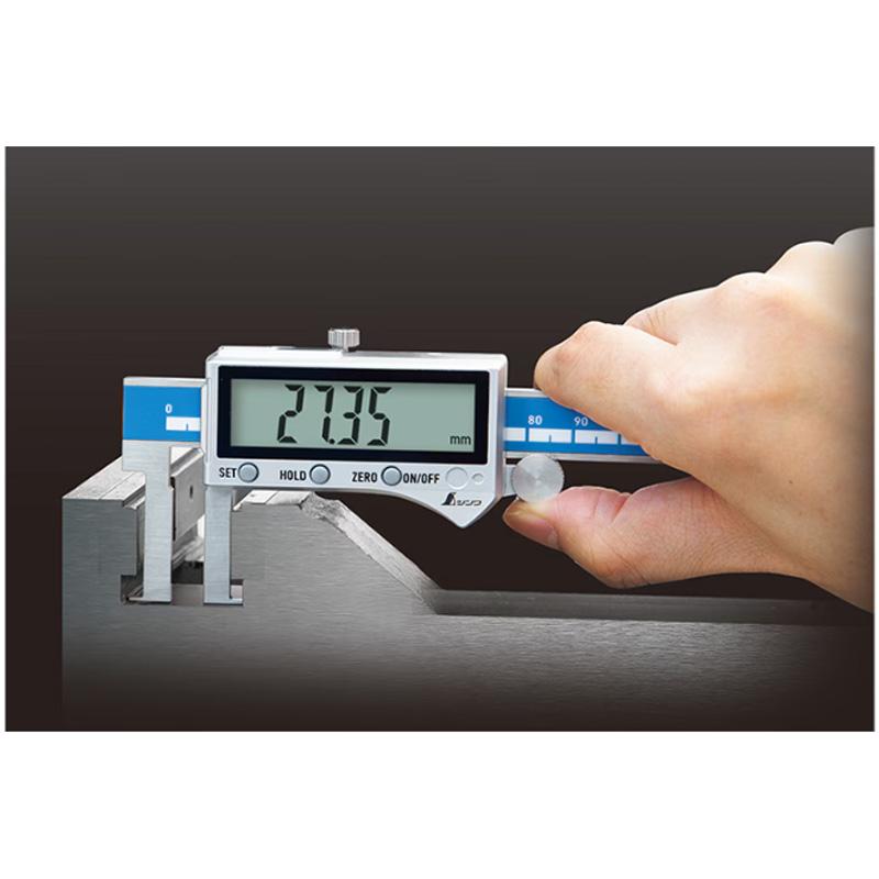 デジタルノギス インサイド測定 150mm 防水 防塵 19833 235×65×20mm 165g 内溝 外側測定 デジタル ノギス シンワ測定 シンワ H |  | 01